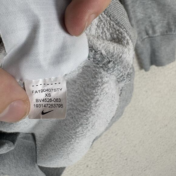 Nike Hoodie Sweatshirt Womens Large Gray Varsity Fleece Funnel Neck BV4526 - Picture 7 of 13